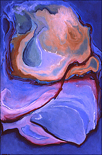 "Lake Geode Two" - 36" by 24" - oil stick, acrylic - $800. + S&H
