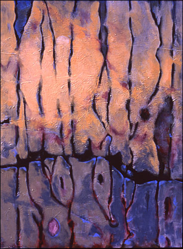 "Vertical Three" - 40" by 30" - acrylic - $1500. + S&H