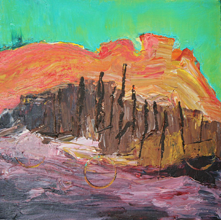 Stravinsky Landscape III - acrylic - 12" by 12" - $450.+ S&H